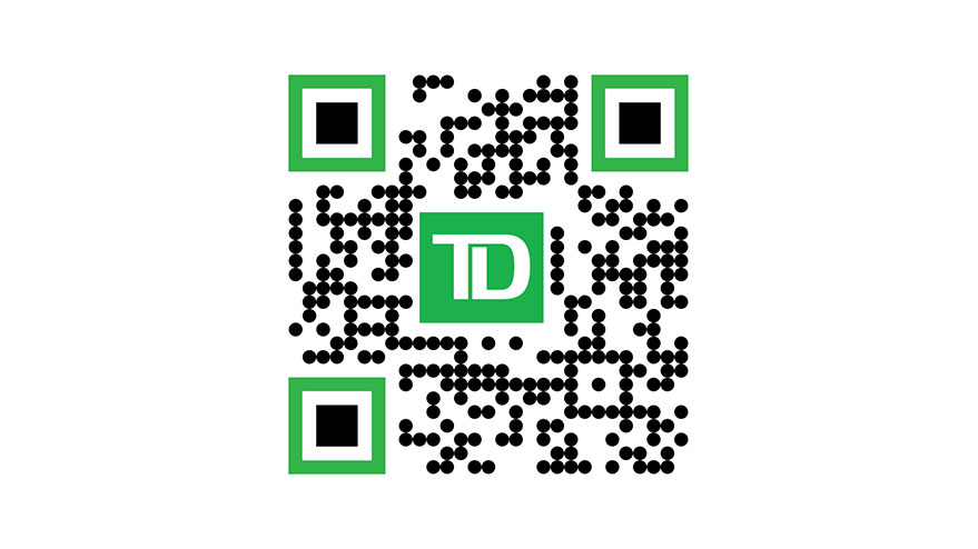 Code QR grisé avec la mention « Bientôt disponible » indiquant que l'appli Négociateur actif TD n'est pas disponible sur Google Play.