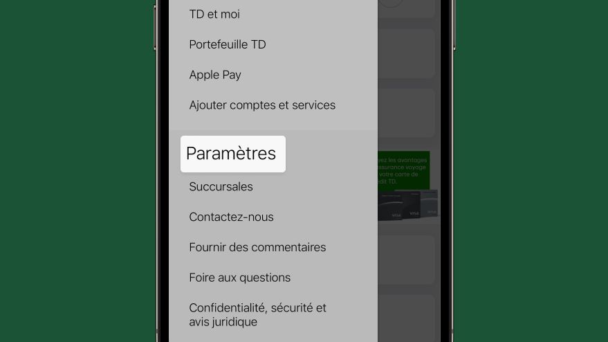 Ouvrez Profil et paramètres (Android) ou Paramètres (iOS).